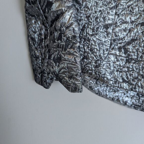 Zadig & Voltaire Vistar Jac Metallic Suit – Silver Foil Blazer + Pants Sz 34/2US - Picture 8 of 16